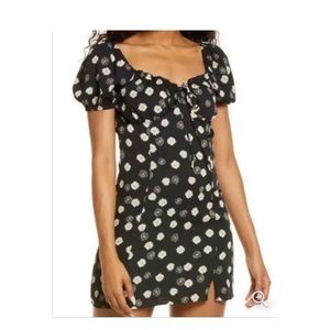 BP. Womens Ditsy Floral Tie Front Minidress size M